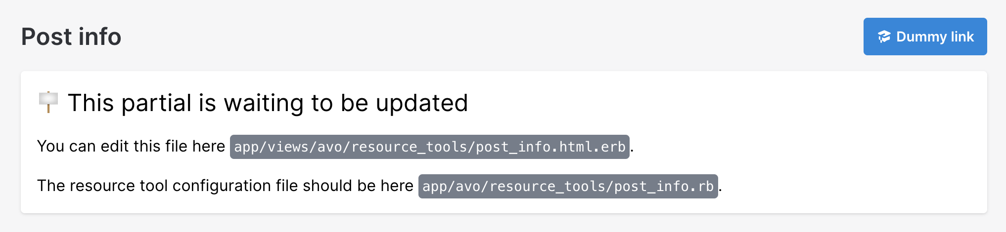 Avo resource tool partial