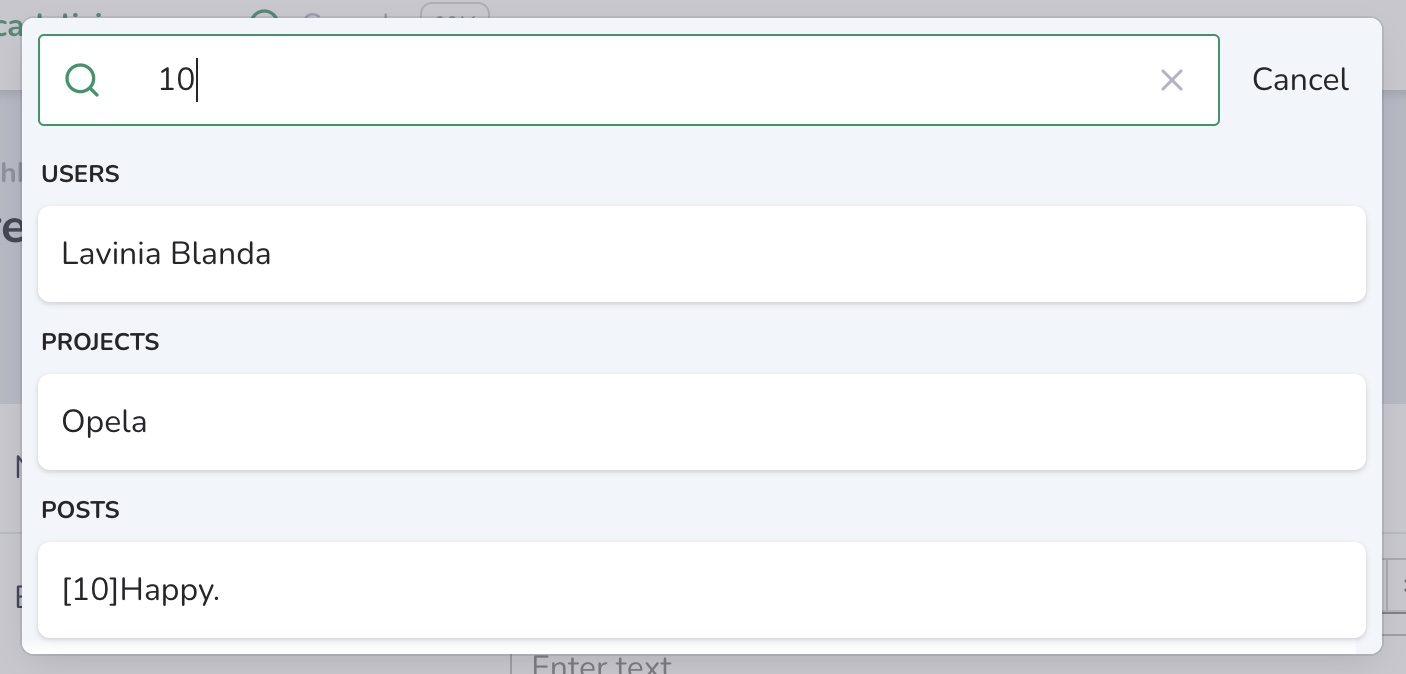 Search label